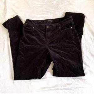 Talbots black straight leg Flawless Five Pocket velour jeans